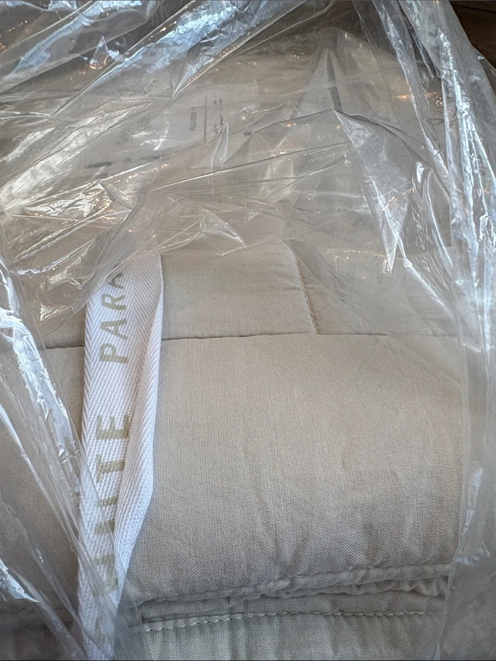 Parachute for Target Cozy Block Quilt Full/Queen Cream/Oatmeal NEW